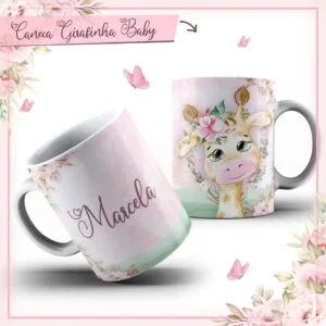 Arte Caneca Girafinha Menina