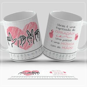 arte caneca libras png ilustracao digital