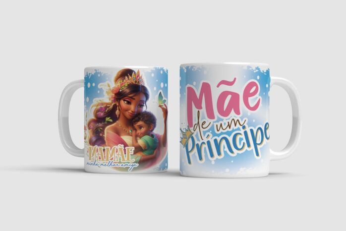 Arte Caneca Mães Princesas - Png