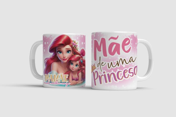 Arte Caneca Mães Princesas - Png