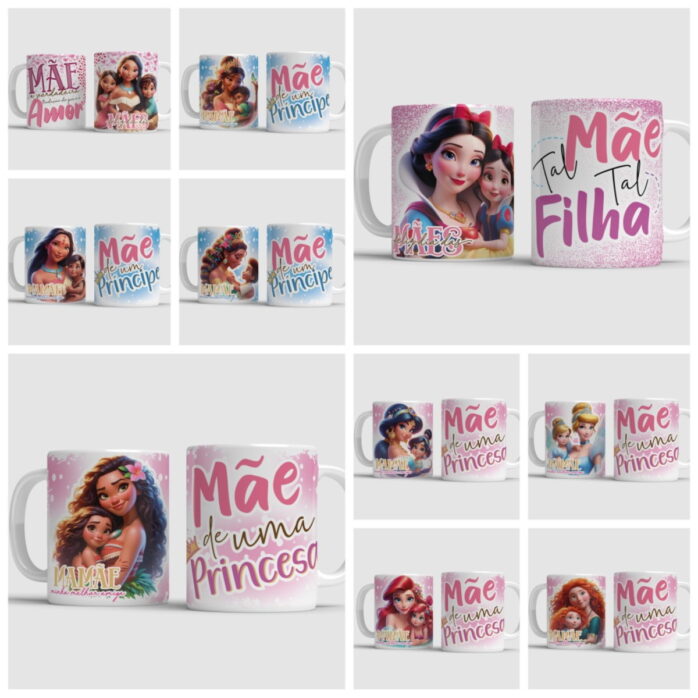 Arte Caneca Mães Princesas - Png