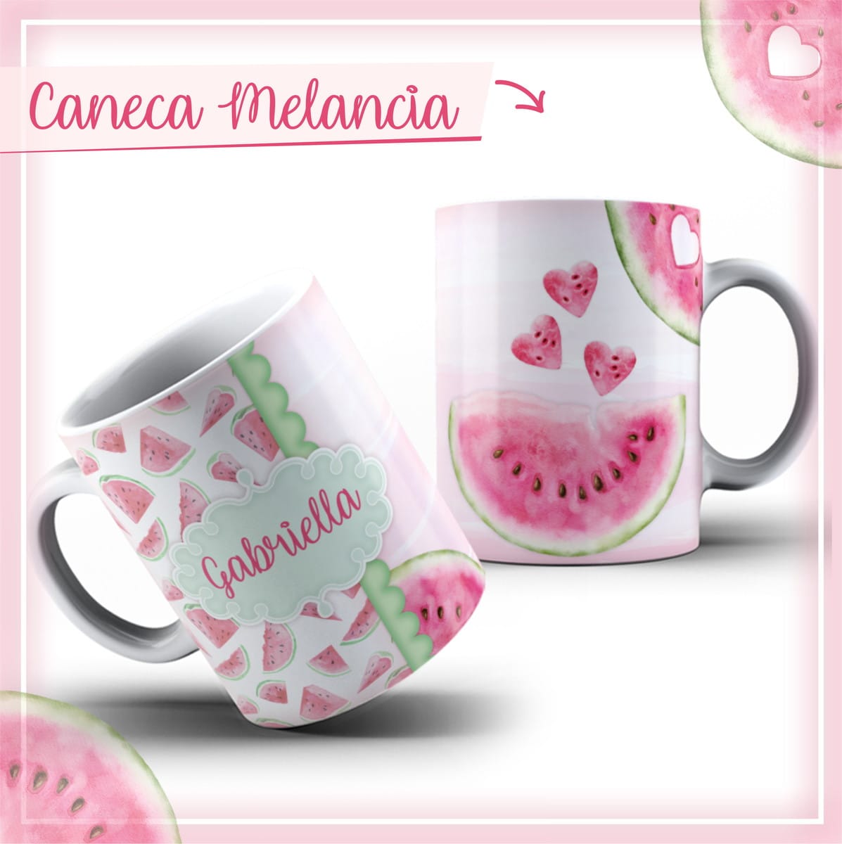 Arte Caneca Melancia em Aquarela PNG PDF Corel 1 Arte Caneca Melancia em Aquarela PNG PDF Corel