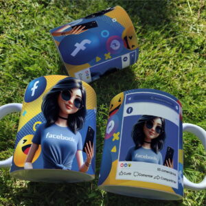 arte caneca meninas facebook png e corel