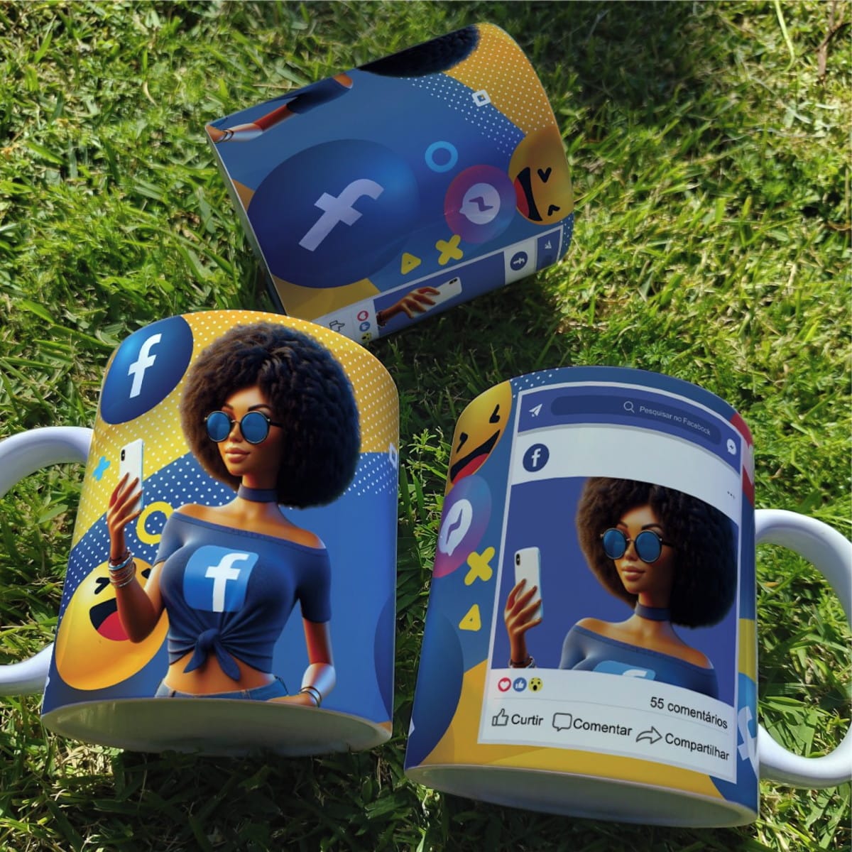 Arte Caneca Meninas Facebook PNG e Corel para Sublimação 4 Arte Caneca Meninas Facebook PNG e Corel para Sublimação - Imagem 4