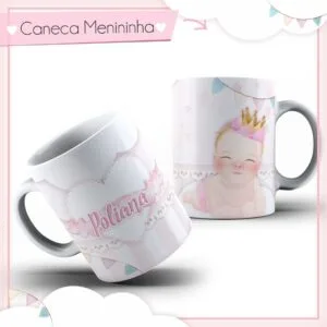 Arte Caneca Menininha Aquarela