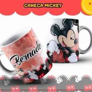 Arte Caneca Mickey Vermelho