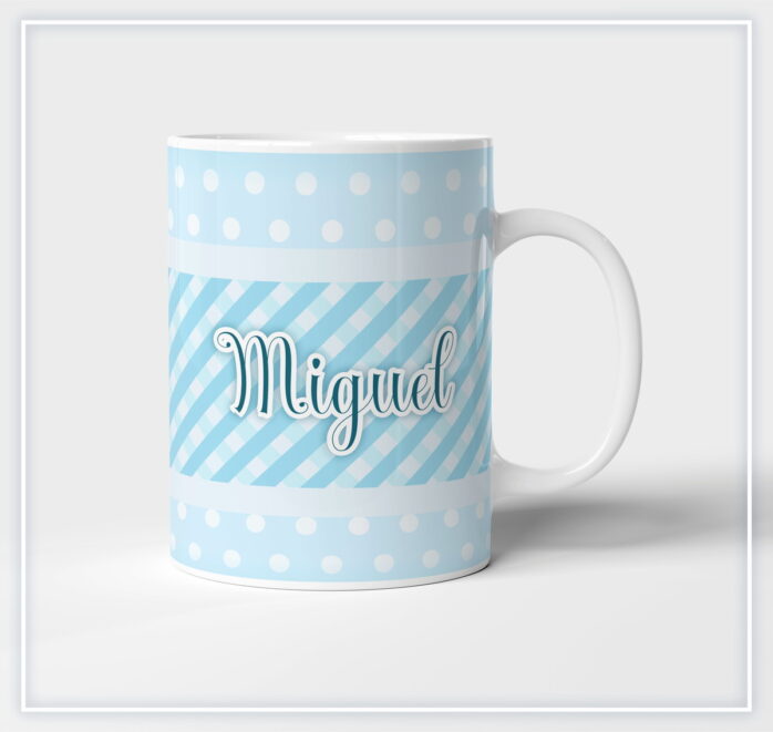 Arte Caneca Neutro Azul Menino