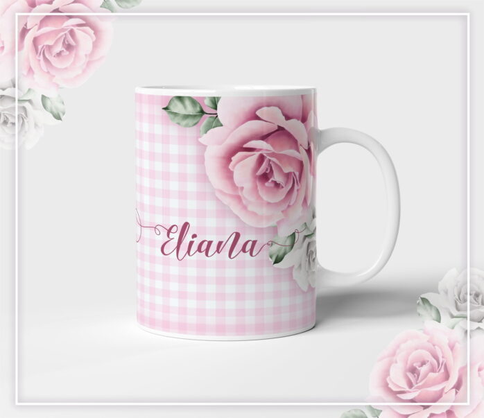 Arte Caneca Neutro Rosa Menina