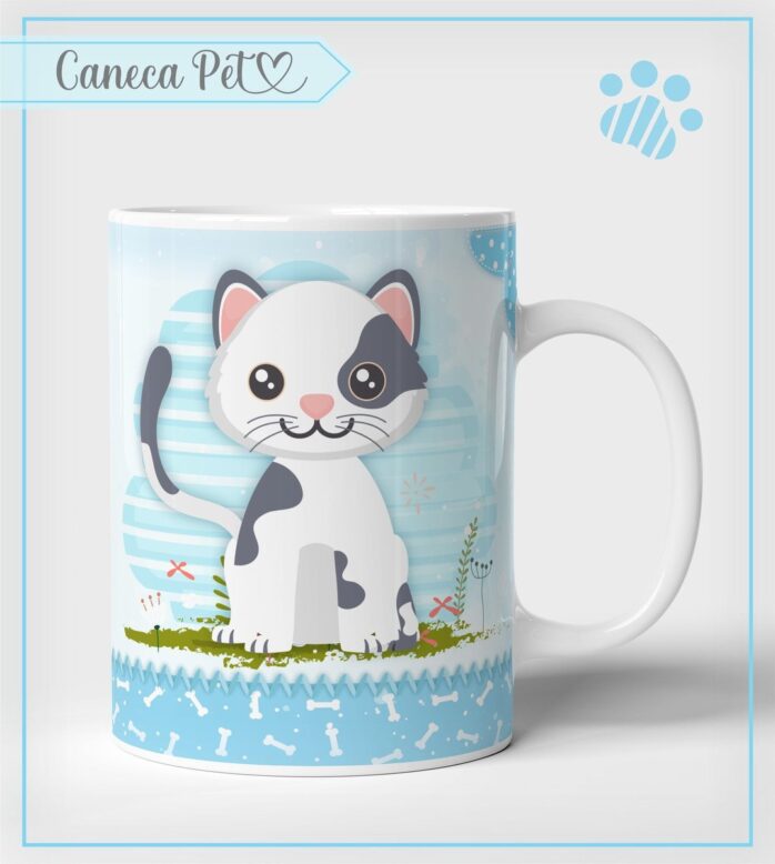 Arte Caneca Pet Gatinho