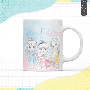 arte caneca princesas arquivo digital