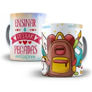 Arte Caneca Professora Grátis Ensinar É Deixar Pegadas