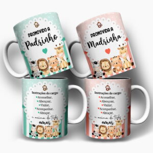 Arte Caneca Safari Batismo Para Padrinhos Png e Corel 15 arte caneca safari padrinhos batismo png e corel