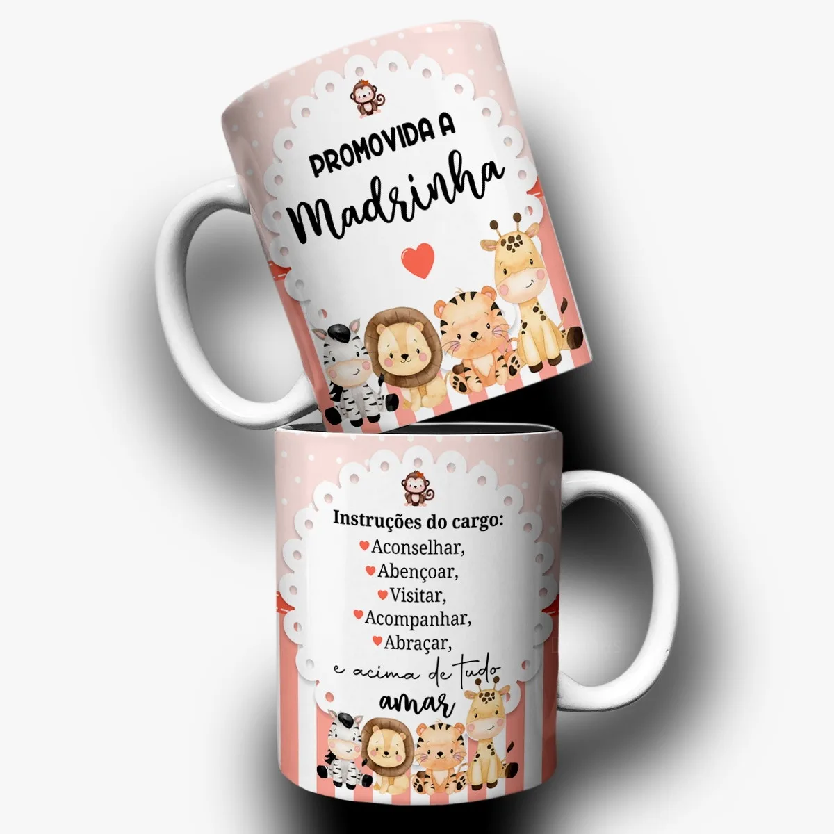 Arte Caneca Safari Batismo Para Padrinhos Png e Corel - Imagem 4