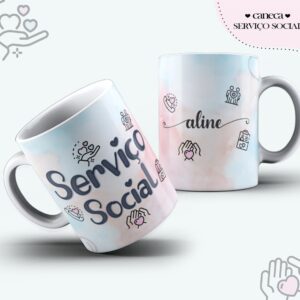 Arte Caneca Serviço Social Feminina