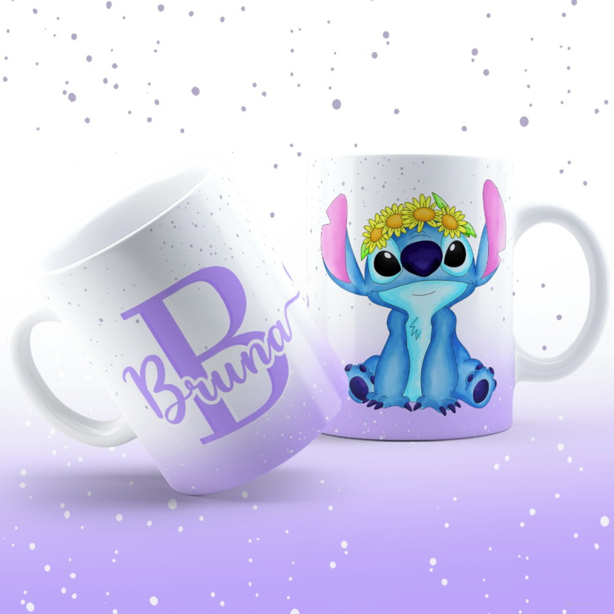Kit Arte Caneca Stitch Alfabeto Rosa e Roxo PNG 4 Kit Arte Caneca Stitch Alfabeto Rosa e Roxo PNG - Imagem 4