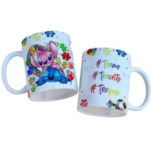 Arte Caneca Stitch Autismo