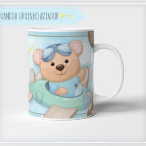 Arte Caneca Ursinho Aviador