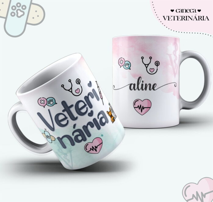Arte Caneca Veterinária Feminina