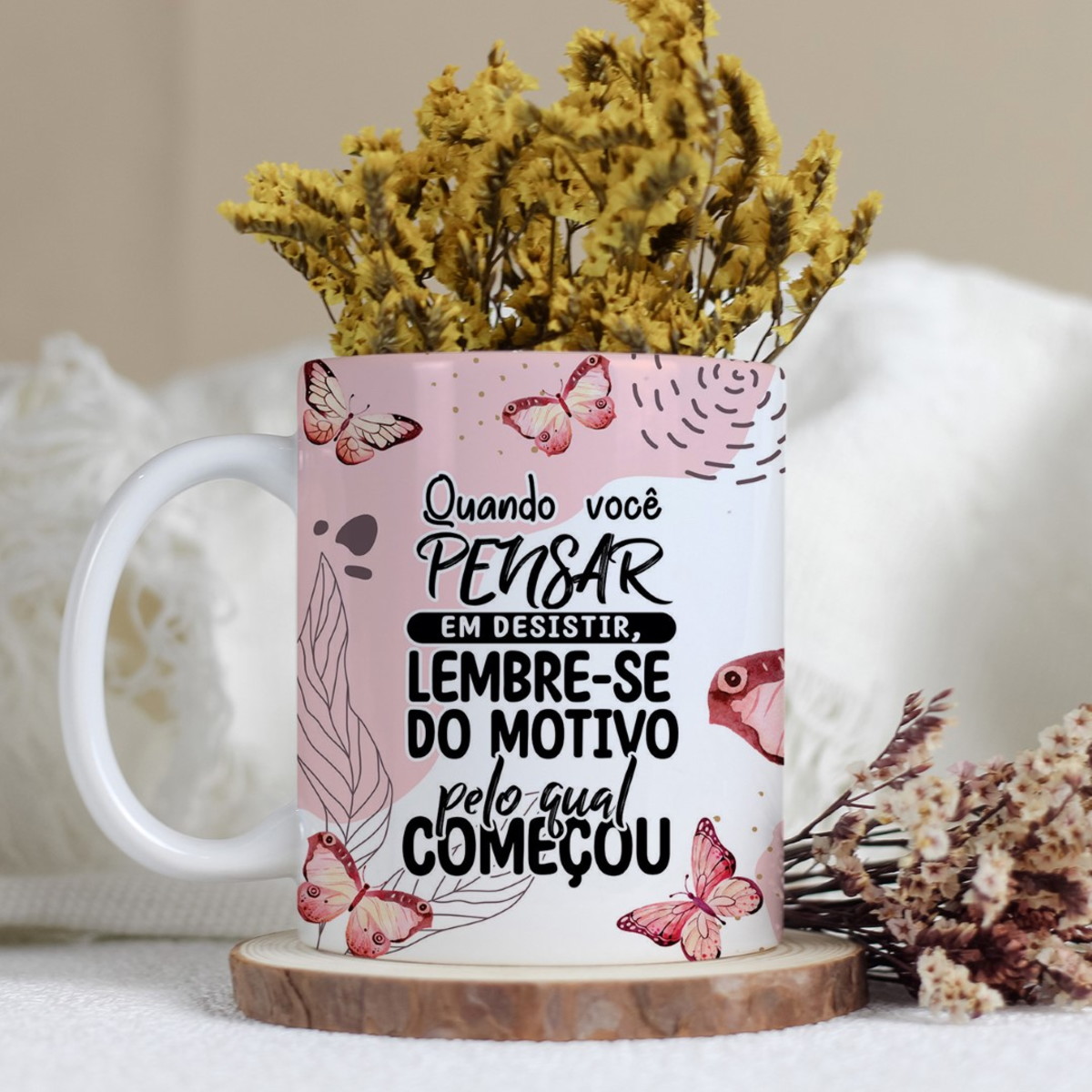 Arte Digital Borboletas e Frases para Canecas 1 Arte Digital Borboletas e Frases para Canecas