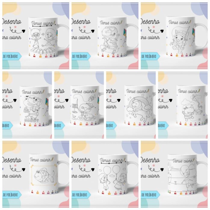 Arte Canecas Polímero Para Colorir