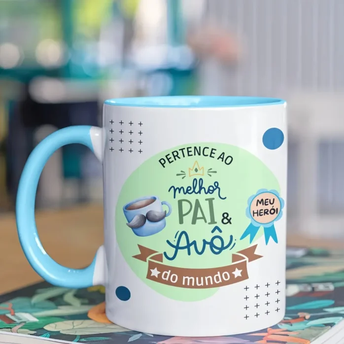 Arte de Caneca para Avô e Pai Incríveis em JPG