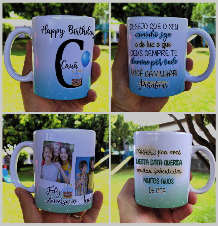 Arte Digital Caneca Aniversário Masculino - Png e Corel