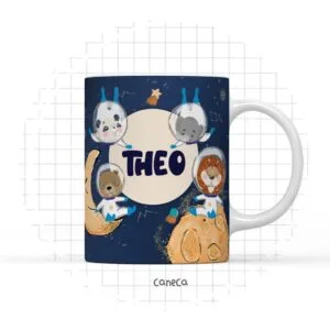 Arte Digital Caneca Astronauta Animais 12 Arte Digital Caneca Astronauta Animais