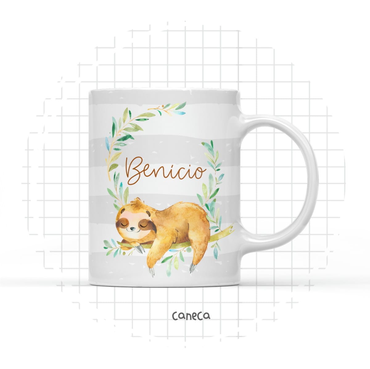 Arte Digital Caneca Bicho Preguiça para Personalizar 1 Arte Digital Caneca Bicho Preguiça para Personalizar