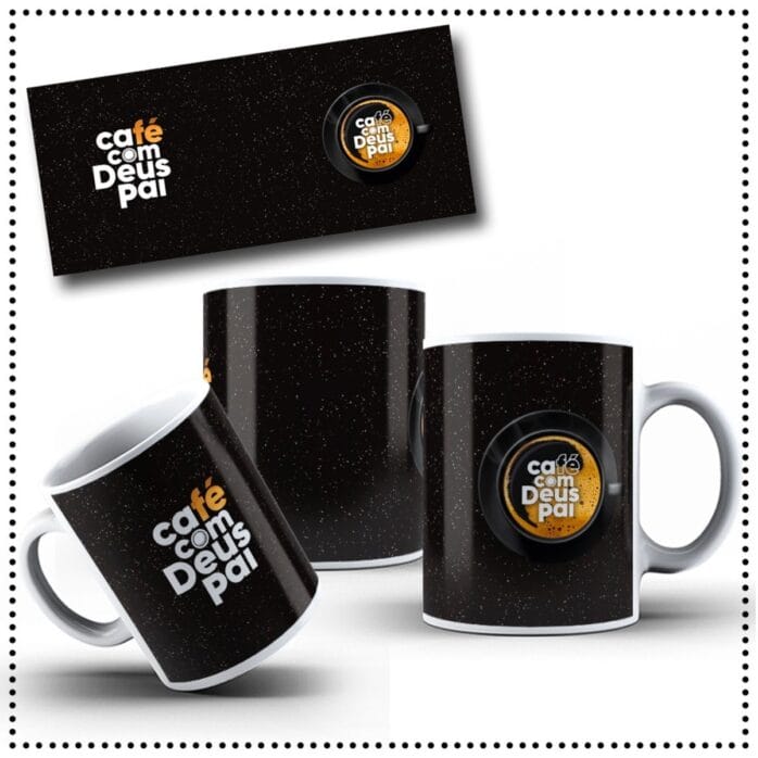 Arte Digital Caneca Cafe Com Deus Pai Png