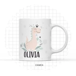 Arte Digital Caneca Dino Menina