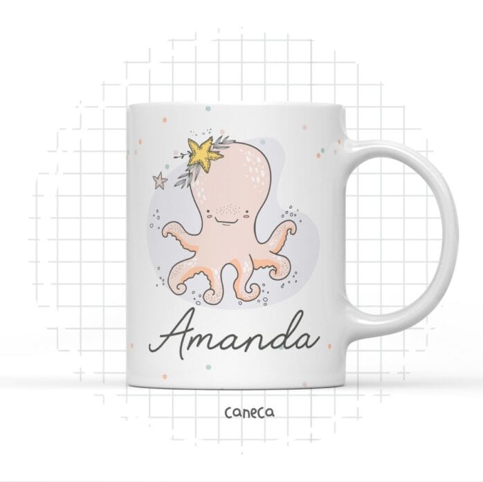 Arte Digital Caneca Fundo do Mar Menina