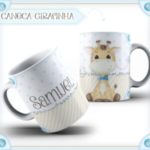 arte digital caneca girafinha menino arquivo digital