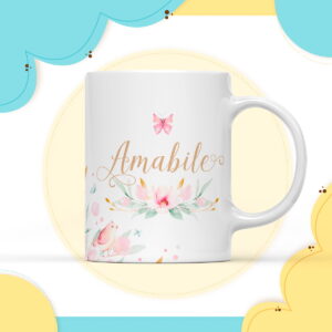 Arte Digital Caneca Jardim Floral Amabile em PNG