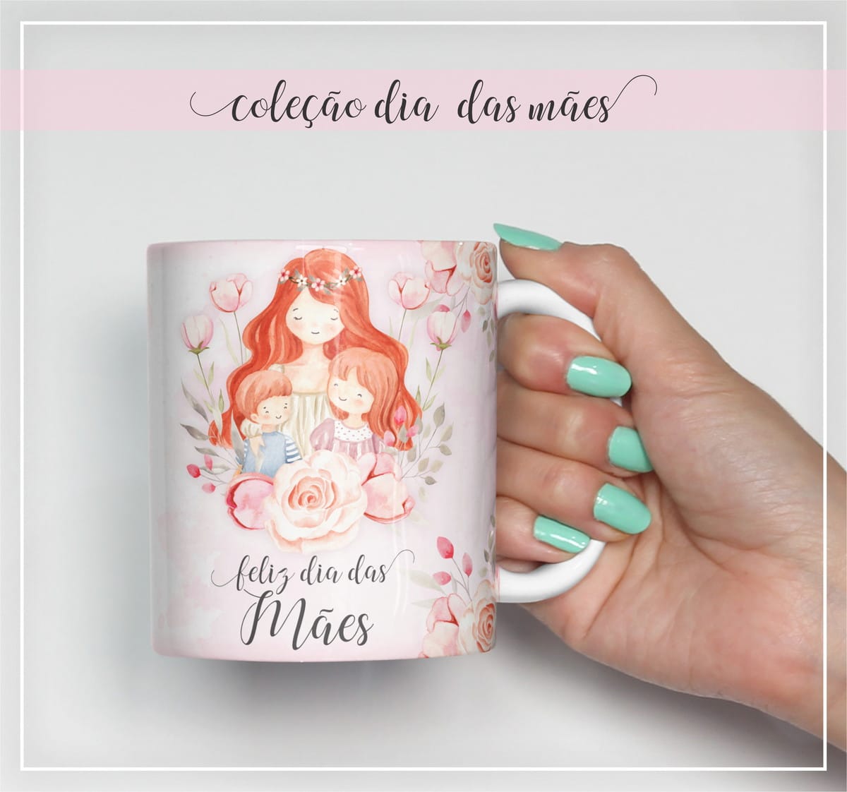 Arte Digital Caneca Mãe Aquarela para Dia das Mães 1 Arte Digital Caneca Mãe Aquarela para Dia das Mães