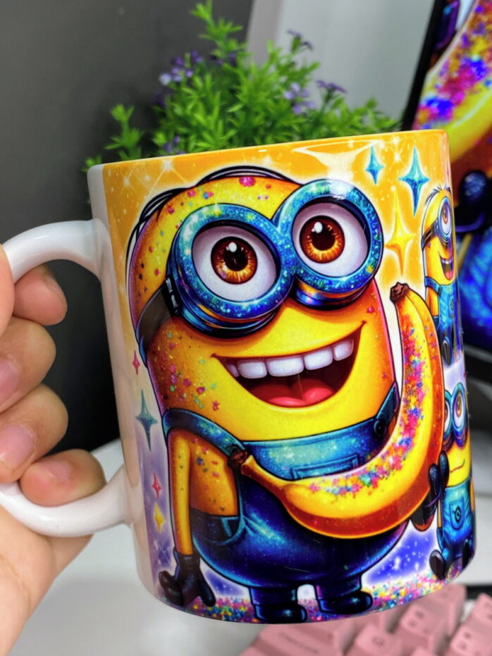 Arte Digital Caneca Minions Glitter - Png