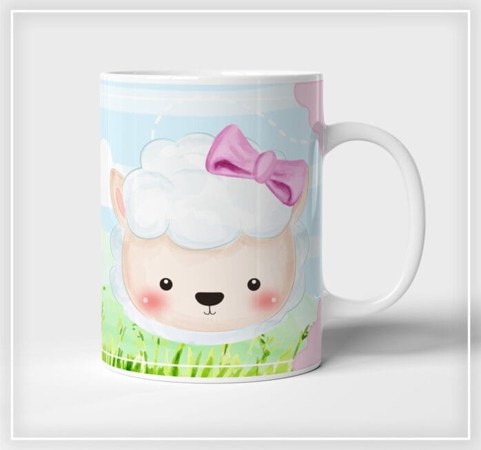 Arte Digital Caneca Ovelhinha Menina