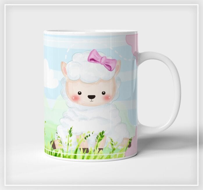 Arte Digital Caneca Ovelhinha Menina