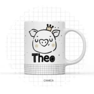 Arte Digital Caneca Porquinho