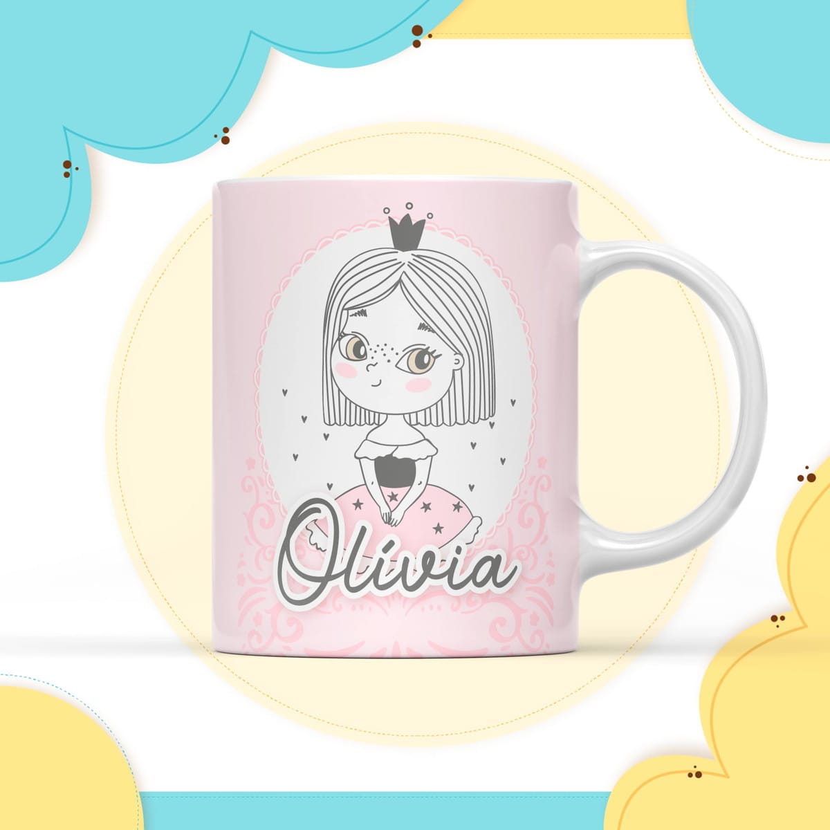 Arte Digital Caneca Princesa PNG para Sublimação 1 Arte Digital Caneca Princesa PNG para Sublimação