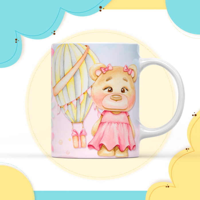 Arte Digital Caneca Ursinha Baloeira