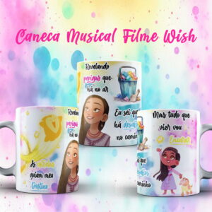 Arte Digital Caneca Wish Disney PNG Corel para Sublimação