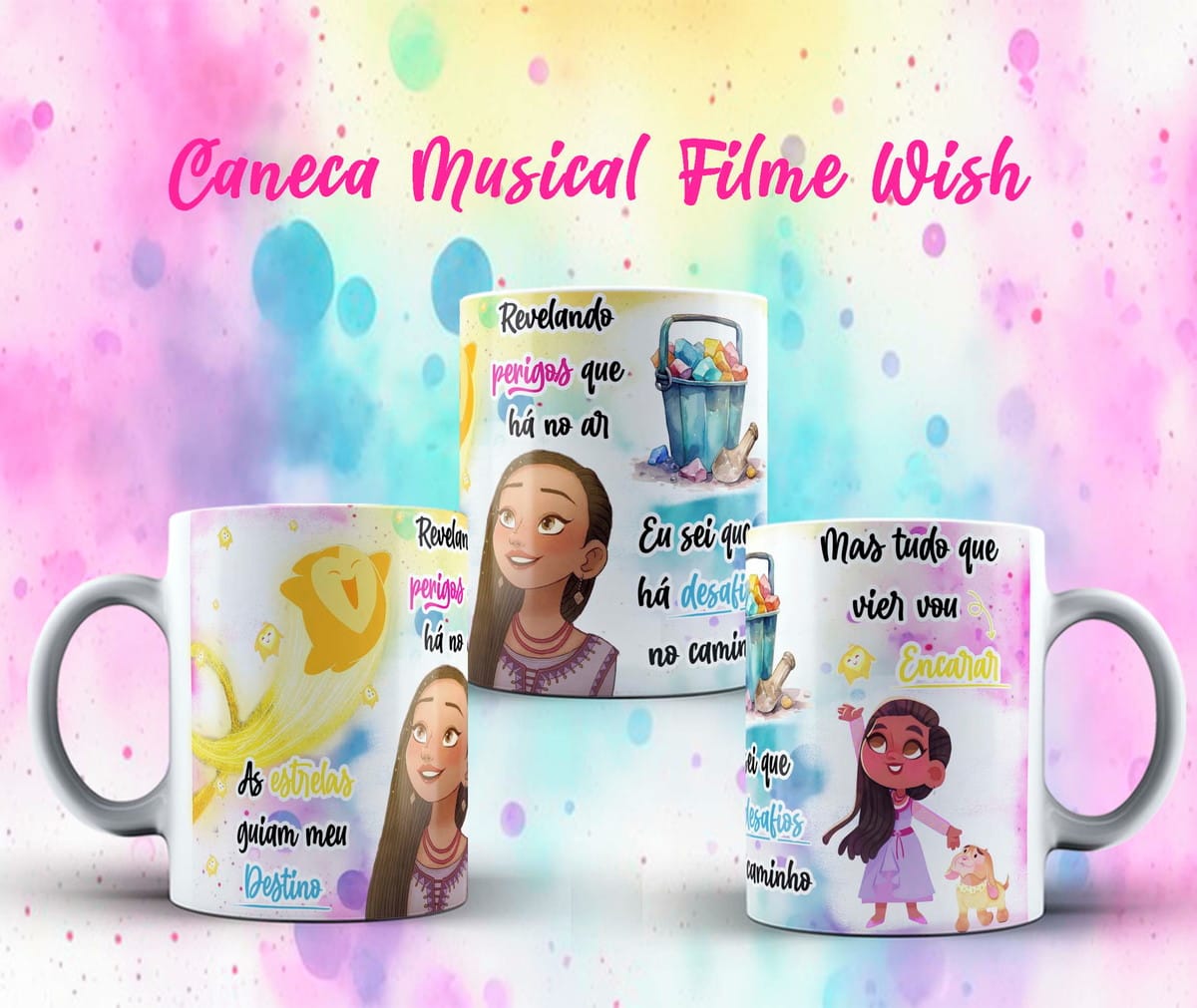 Arte Digital Caneca Wish Disney PNG Corel para Sublimação 1 Arte Digital Caneca Wish Disney PNG Corel para Sublimação