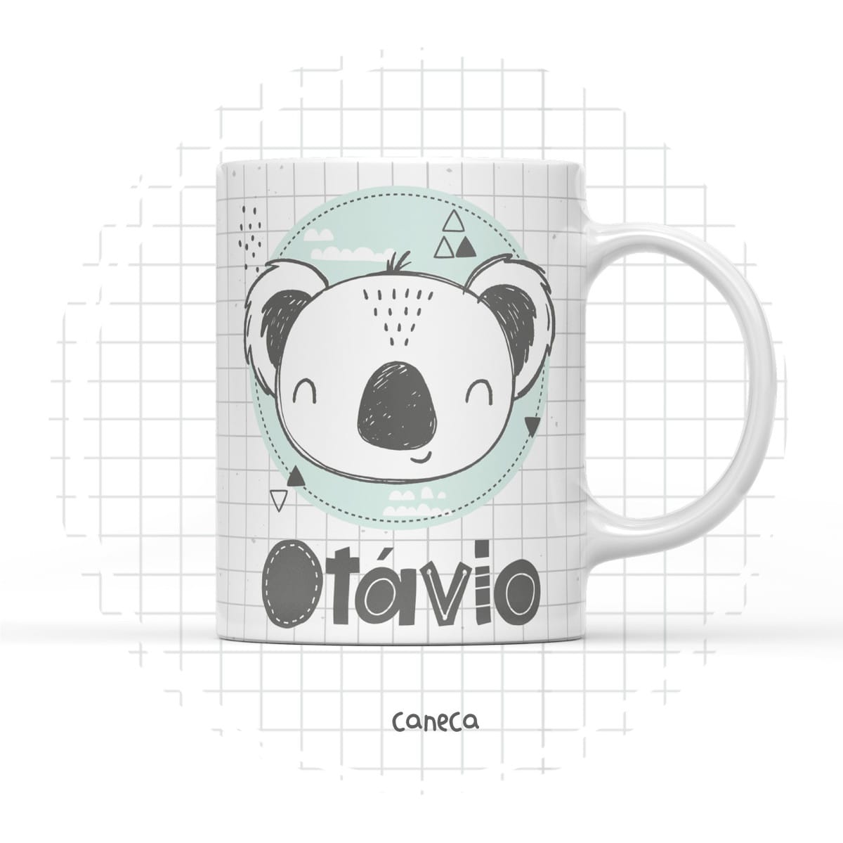 Arte Digital Coala Escandinavo para Caneca Personalizada 1 Arte Digital Coala Escandinavo para Caneca Personalizada