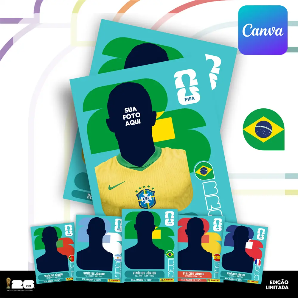 Arte Digital Figurinha Copa 2026 Personalizada Para Imprimir 2 Arte Digital Figurinha Copa 2026 Personalizada Para Imprimir