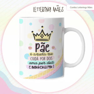 Arte Digital Lettering Caneca Mãe - Modelo 1 - Arq. Digital