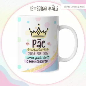 Arte Digital Lettering Caneca Mãe - Modelo 1 - Arq. Digital