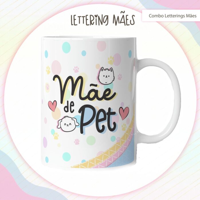 Arte Digital Lettering Caneca Mãe - Modelo 3 - Arq. Digital