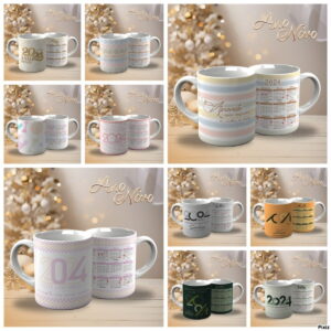 Arte Digital Para Caneca Ano Novo 2024 Com Mockups