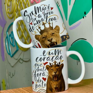 Arte Digital Sublimação Caneca Mães Leoas