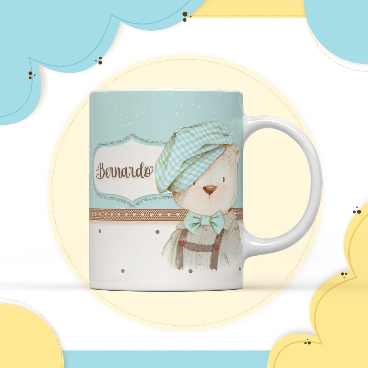 Arte Digital Ursinho Vintage para Caneca de Sublimação 1 Arte Digital Ursinho Vintage para Caneca de Sublimação